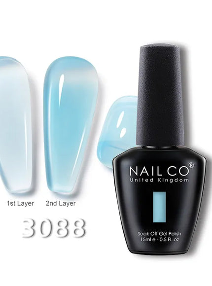 KissICON 3088 💋 Nailco 15ml Translucent Gel Polish-Natural Resin Formula