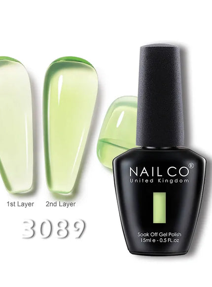 KissICON 3089 💋 Nailco 15ml Translucent Gel Polish-Natural Resin Formula