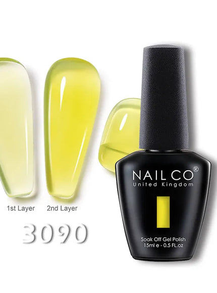 KissICON 3090 💋 Nailco 15ml Translucent Gel Polish-Natural Resin Formula