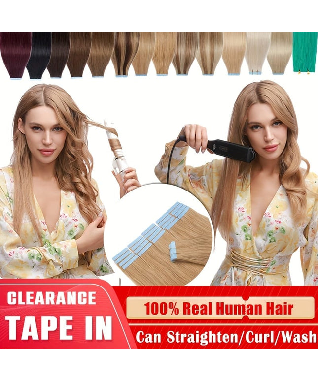 💋 Tape In 100% Human Hair Extensions Weft