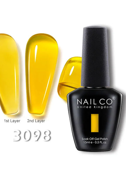 KissICON 3098 💋 Nailco 15ml Translucent Gel Polish-Natural Resin Formula