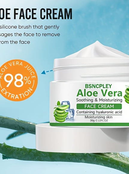 KissICON 30g Aloe Vera Soothing Face Cream Hydrating Hyaluronic Acid