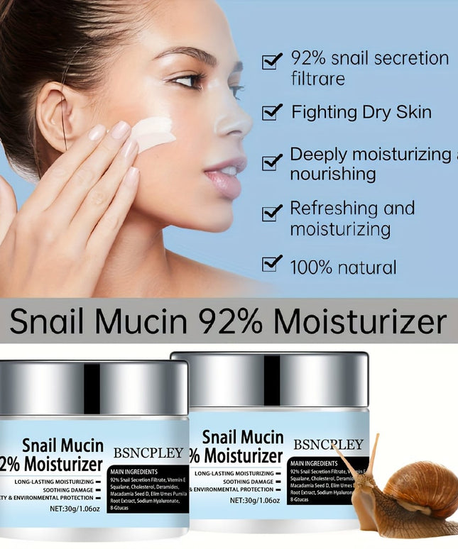 KissICON 30g Bsncpley Hydrating Snail Mucin Cream Plant Squalane