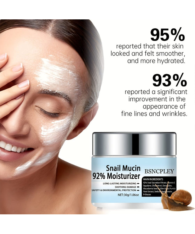 KissICON 30g Bsncpley Hydrating Snail Mucin Cream Plant Squalane