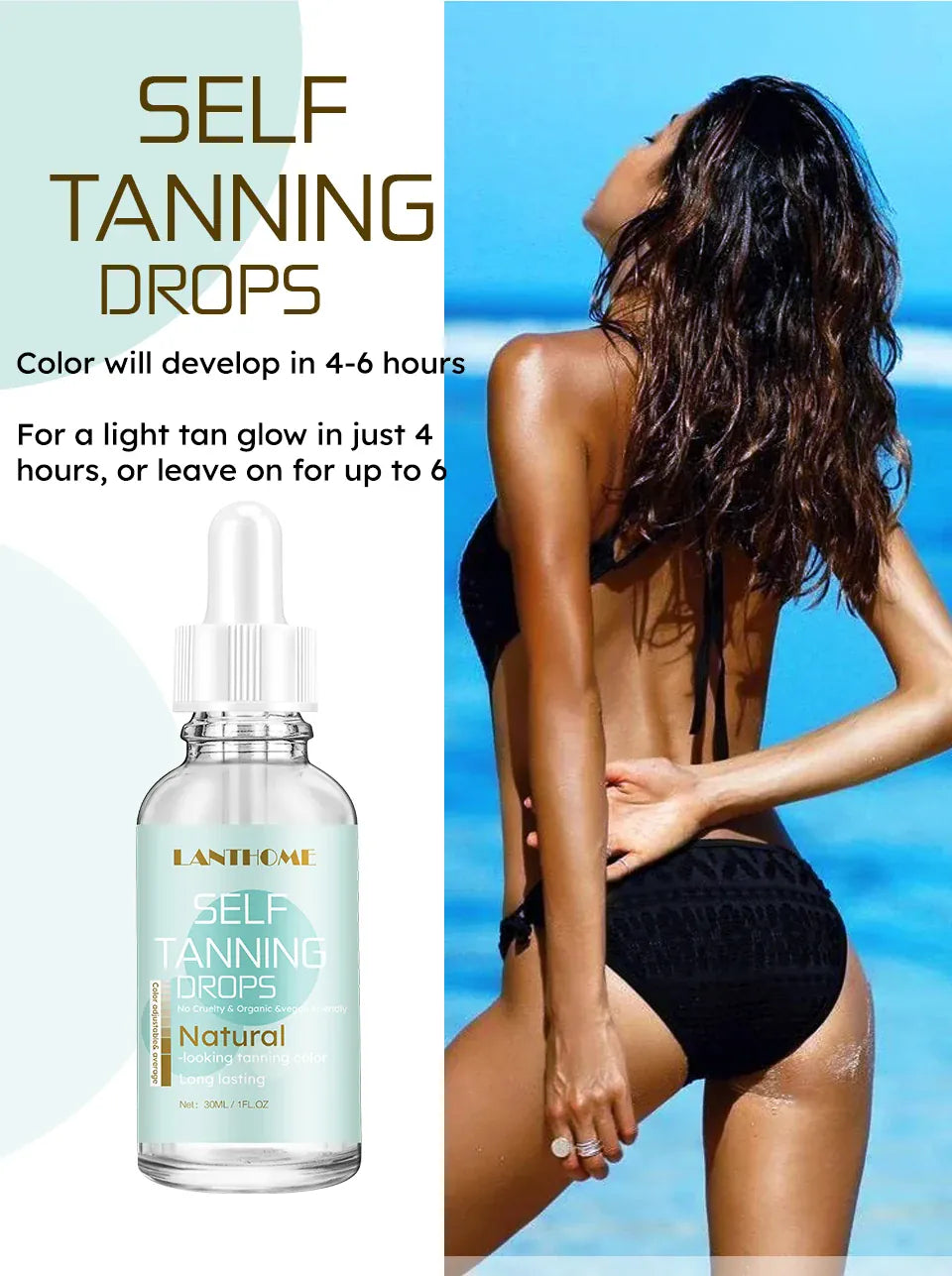 KissICON 30ml KissIcon Self Tanner Drops 30ml Sunless - Natural-Looking