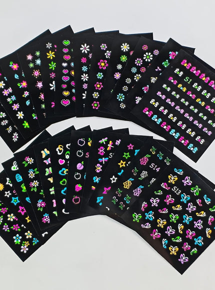 KissICON 30pcs KissIcon 30 Glow In Dark Neon Nail Stickers
