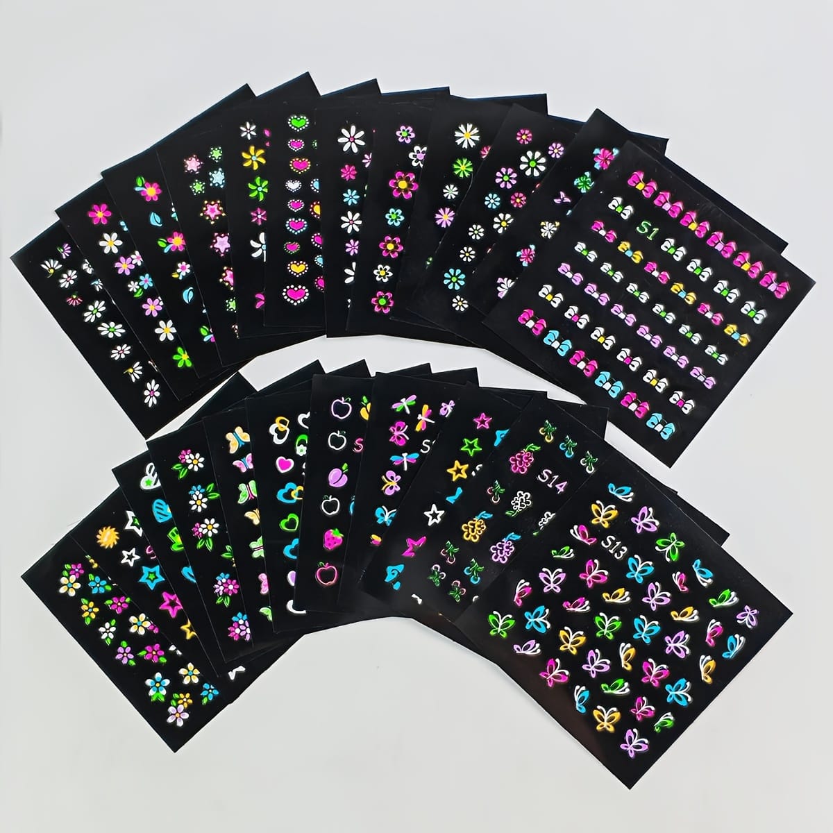 KissICON 30pcs KissIcon 30 Glow In Dark Neon Nail Stickers