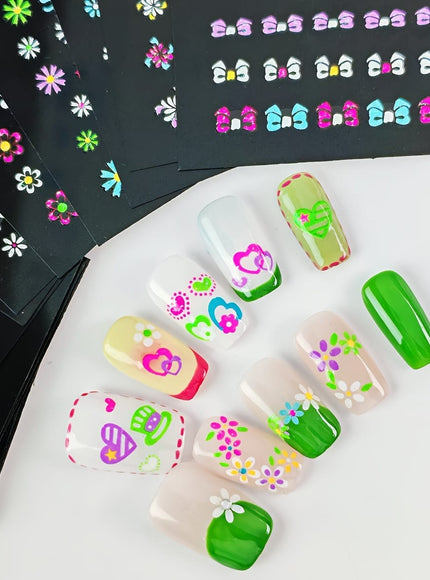 KissICON 30pcs KissIcon 30 Glow In Dark Neon Nail Stickers