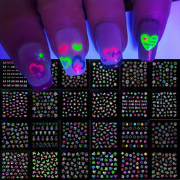 KissICON 30pcs KissIcon 30 Glow In Dark Neon Nail Stickers