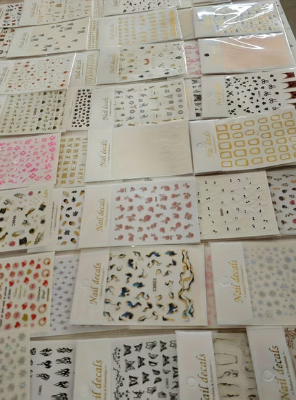KissICON 30pcs KissIcon 3D Nail Stickers - Self-Adhesive Floral Designs