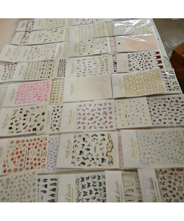 KissICON 30pcs KissIcon 3D Nail Stickers - Self-Adhesive Floral Designs