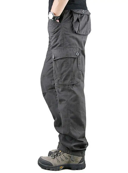 KissICON 31 / Gray 6Pockets Durable Mens Cotton Cargo Overalls for Outdoor Work  Hiking
