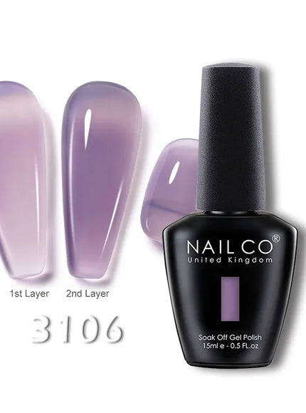 KissICON 3106 💋 Nailco 15ml Translucent Gel Polish-Natural Resin Formula