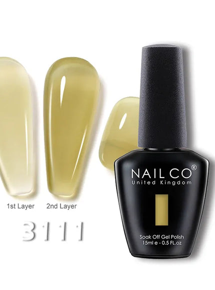 KissICON 3111 💋 Nailco 15ml Translucent Gel Polish-Natural Resin Formula
