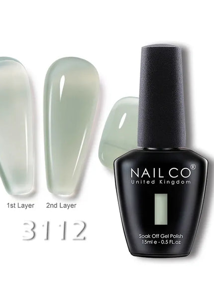KissICON 3112 💋 Nailco 15ml Translucent Gel Polish-Natural Resin Formula