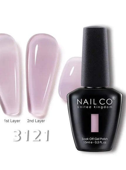 KissICON 3121 💋 Nailco 15ml Translucent Gel Polish-Natural Resin Formula