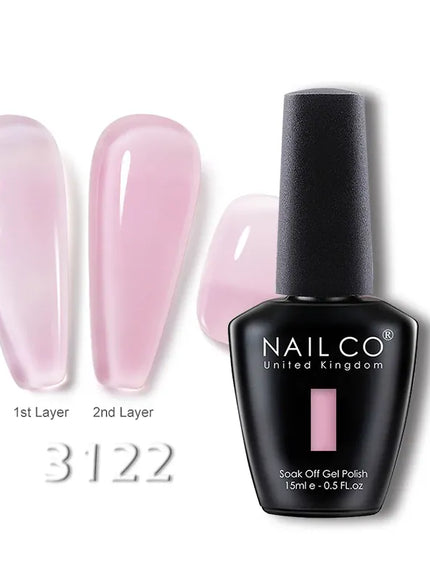 KissICON 3122 💋 Nailco 15ml Translucent Gel Polish-Natural Resin Formula