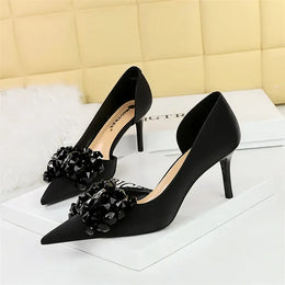 KissICON 3226-AH27 Black / 41 / CHINA 2024 New Rhinestone Women Pumps Bow knot Retro