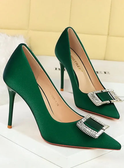 KissICON 3265-K71 Green / 34 / CHINA Fashionable High Heels For Women With Light Mouth
