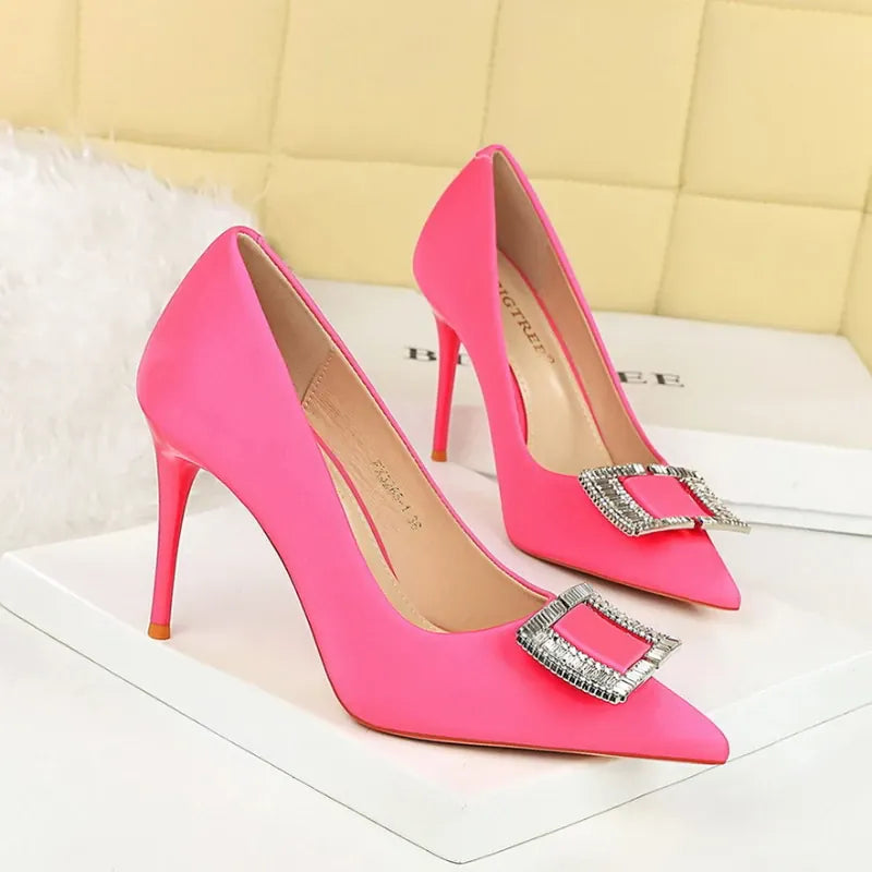 KissICON 3265-K71 Rose Red / 36 / CHINA Fashionable High Heels For Women With Light Mouth
