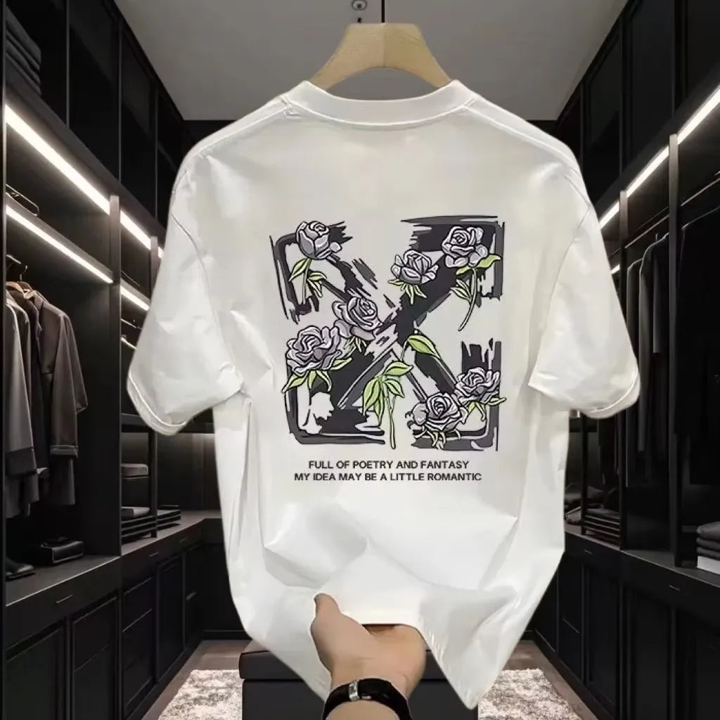 KissICON 3290-094-PBB-W / XXL Stylish Mens 3D Print Breathable Summer TShirt