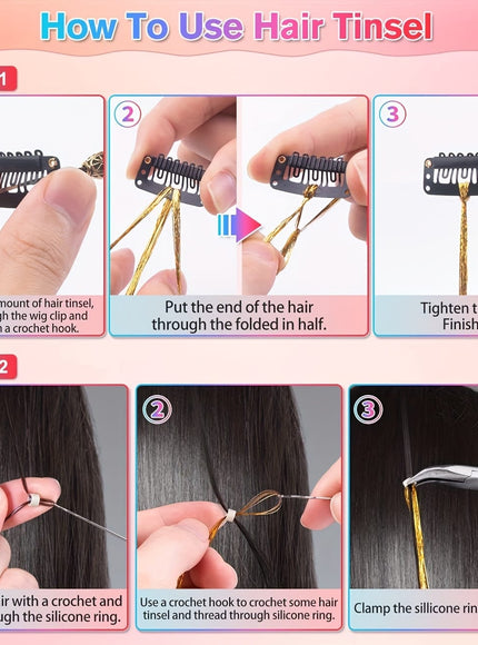 Kissicon Hair Tinsel Kit Heat Resistant