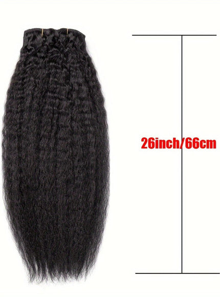 💋 Kinky Straight Clip In Extensions - Natural