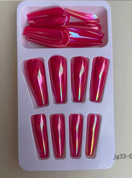 KissICON 33-06 Long Press On Nails T-shape French Oval Fake