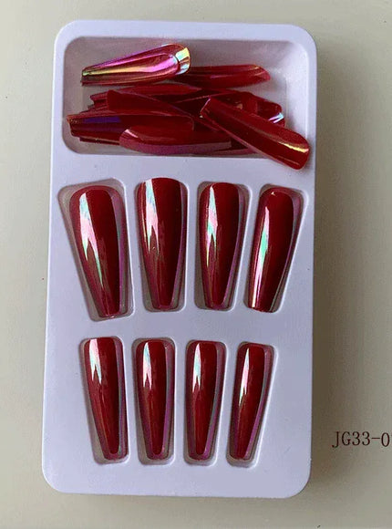 KissICON 33-07 Long Press On Nails T-shape French Oval Fake
