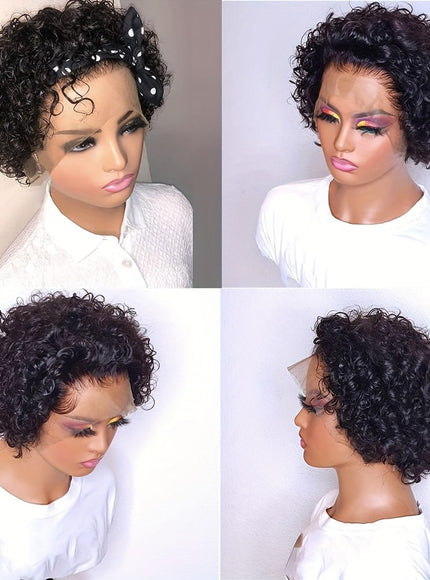 Kissicon Short Pixie Cut Curly Lace