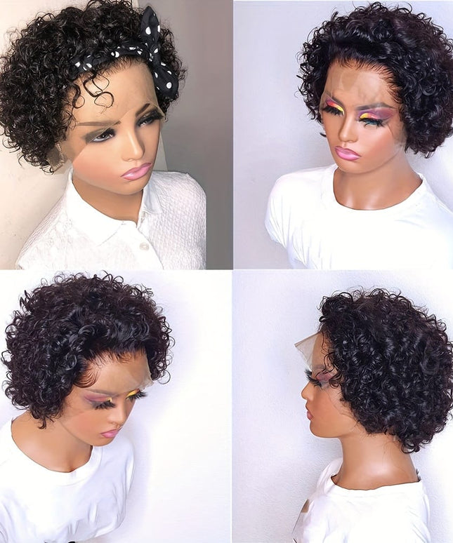 Kissicon Short Pixie Cut Curly Lace