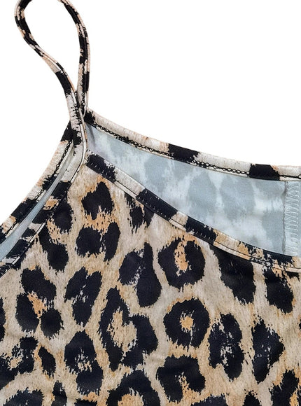 Plus Size Leopard Print Spaghetti Strap Maxi Dress, Casual Beach & Vacation Wear, Trend Summer Fashion for Women