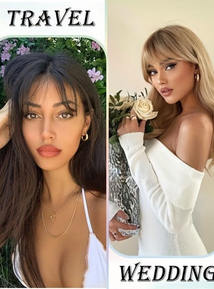 💋 Elegant Clip-In Bangs Blonde Hairpieces - 360°