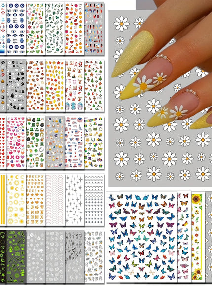 KissICON 36 Festive Nail Art Decals Kiss Icon 36 Sheets Holiday Nail Art Stickers