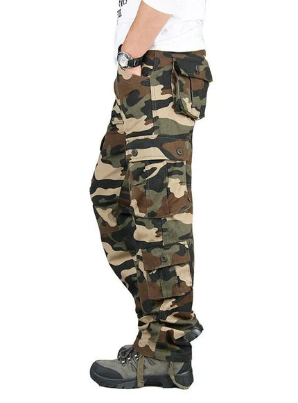 KissICON 38 / 118 Khaki Camo Durable Mens Cotton Cargo Overalls for Outdoor Work  Hiking