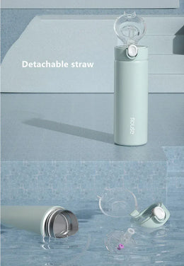 KissICON 380ml Stainless Steel Vacuum Flask Straw