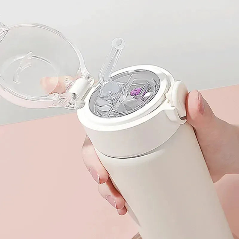 KissICON 380ml Stainless Steel Vacuum Flask Straw