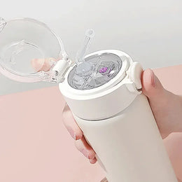 KissICON 380ml Stainless Steel Vacuum Flask Straw