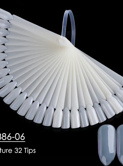 KissICON 386-06 💋 50Pcs False Nail Tips Clear Chart Oval
