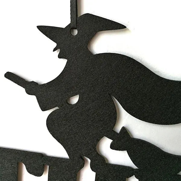 KissICON 38x32cm Halloween Door Decoration The Witch Is In Halloween Hanging Sign Door Hanging Ornaments Halloween Party Decoration for Home