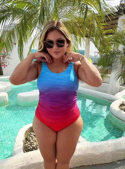 Women's Curve Gradient One-piece Swimsuit