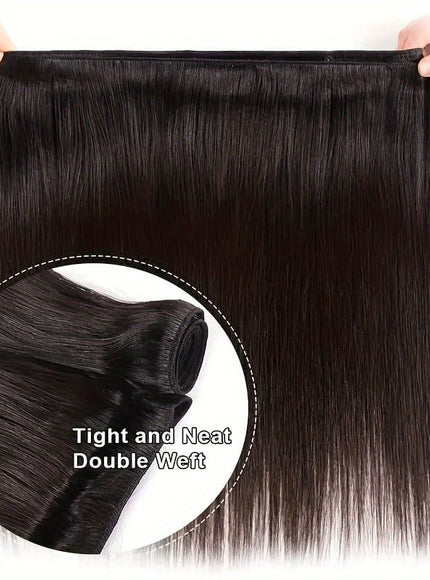 Peruvian Straight Bundles With Closure 4x4 Virgin Remy