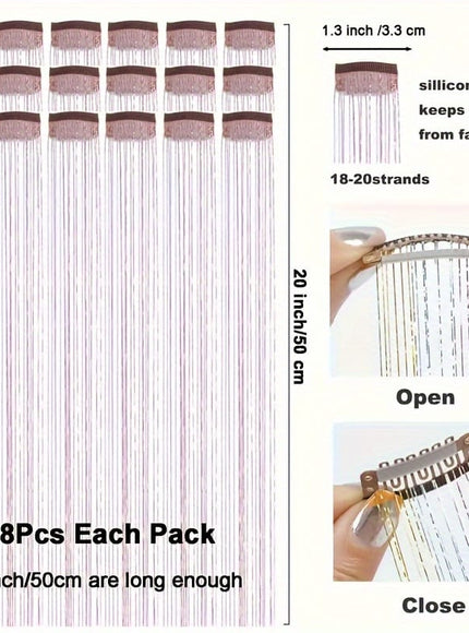 KissIcon 18Pcs Hair Clips 20Inch - Heat Resistant