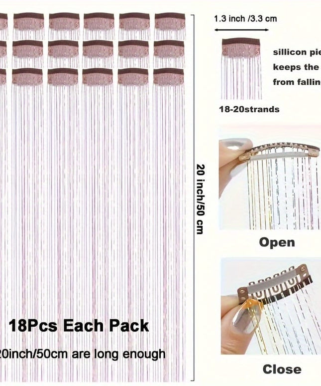KissIcon 18Pcs Hair Clips 20Inch - Heat Resistant