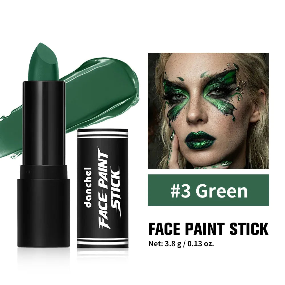 KissICON 3Green Halloween Cosplay Face Body Paint Crayon Blue Black Green Sweatproof Long Lasting Makeup Stick