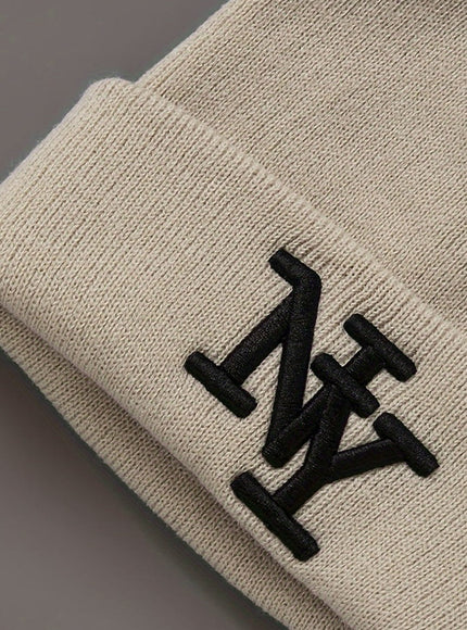 jkthpu-45 3Pack Unisex Black Knit Beanies Embroidered NY Logo