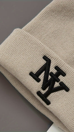 jkthpu-45 3Pack Unisex Black Knit Beanies Embroidered NY Logo