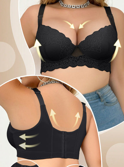 KissICON 3pcs Curve Women's Black Lace Bras –