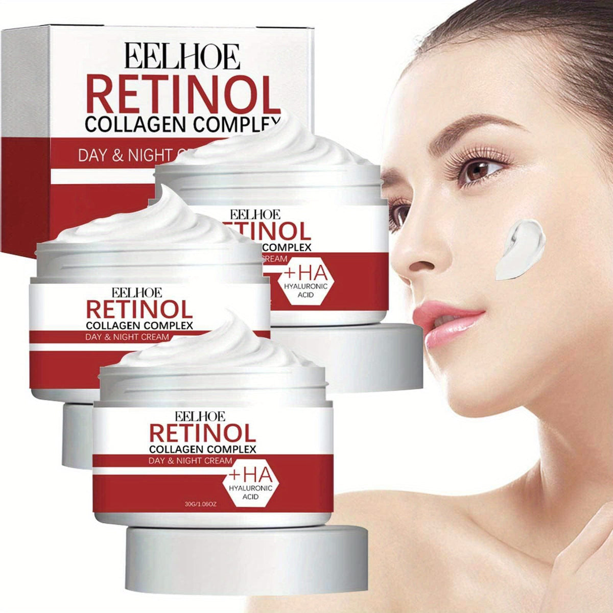 KissICON 3pcs Retinol Collagen Firming Face Cream Vitamin C Moisturizer