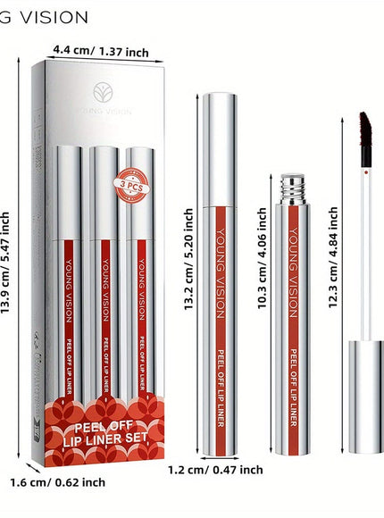 KissICON 3PCS SET KissIcon Lip Liner Kit - Matte Finish Waterproof